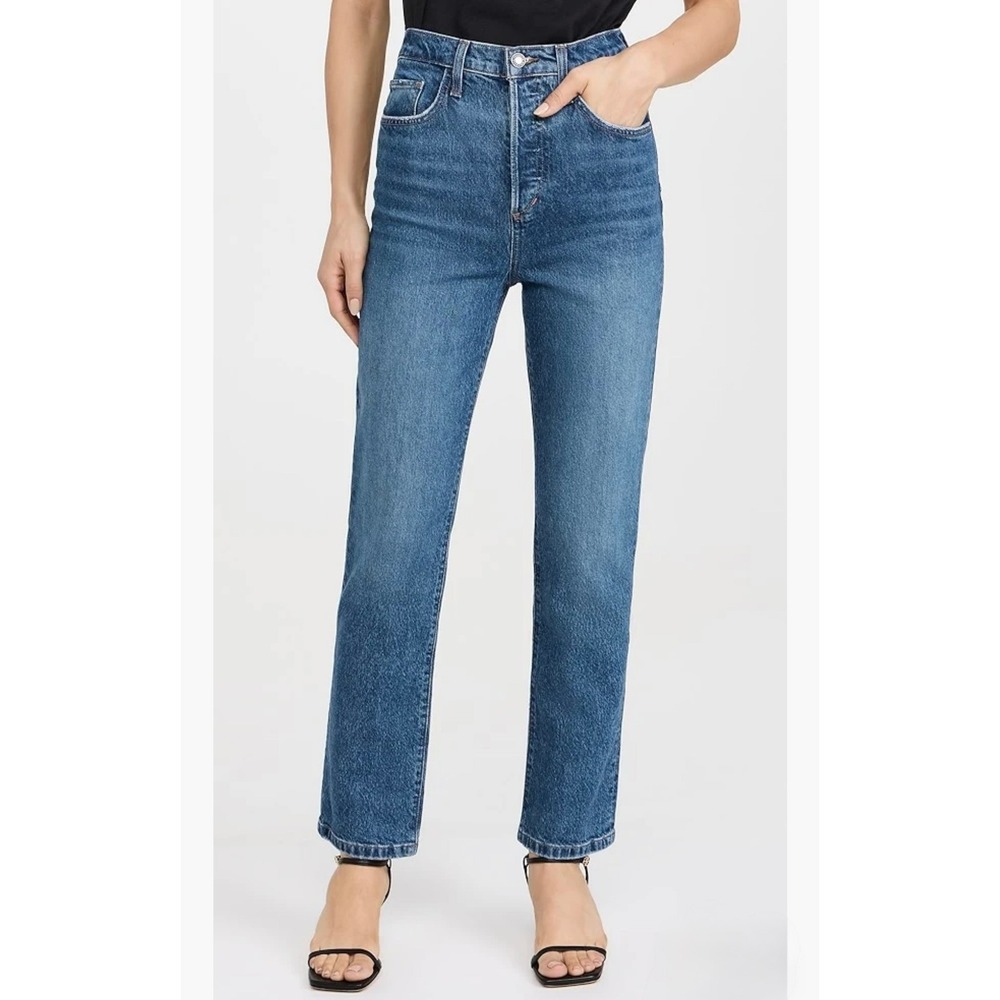 Favorite Daughter The Valentina Straight Jeans Maui Blue Sz 34 High Rise Denim